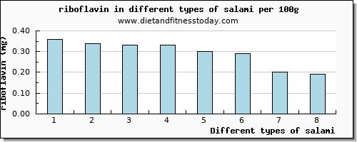 salami riboflavin per 100g