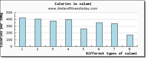 salami saturated fat per 100g