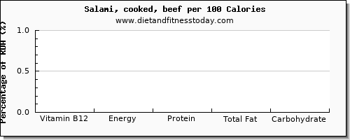 vitamin b12 and nutrition facts in salami per 100 calories