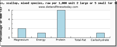 magnesium and nutritional content in scallops
