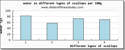 scallops water per 100g