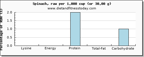 lysine and nutritional content in spinach