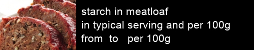 starch in meatloaf information and values per serving and 100g