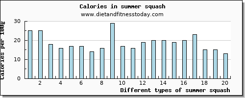 summer squash lysine per 100g