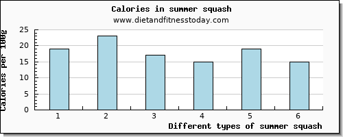 summer squash starch per 100g