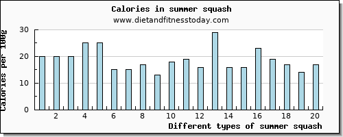 summer squash zinc per 100g