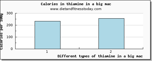 thiamine in a big mac thiamin per 100g