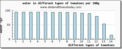 tomatoes water per 100g