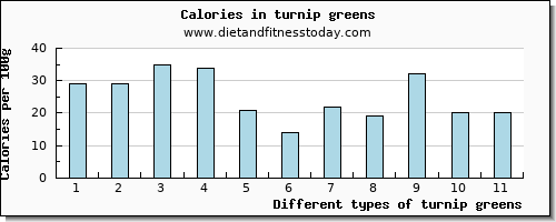 turnip greens iron per 100g
